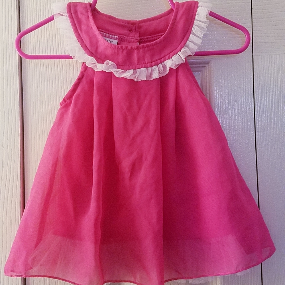 Hot pink flowy baby dress size small